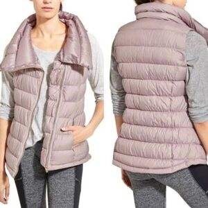 Athleta Downabout Goose Down Puffer Vest Dusty Pink, Size Medium